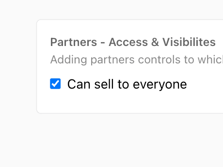 Access for sales reps section