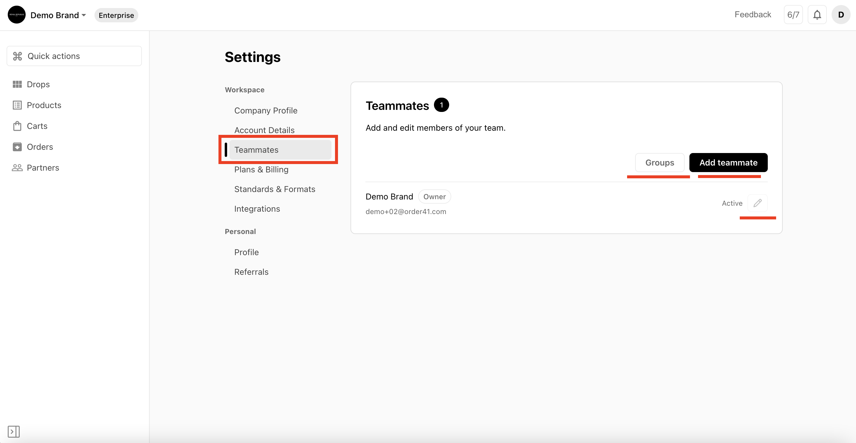 How to manage teammates How to manage teammates in Order41
